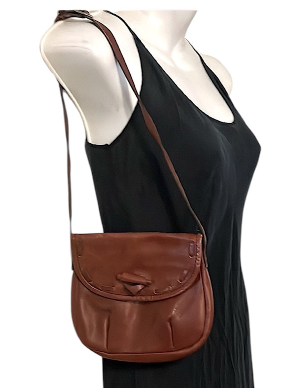 Elegant Women’s Simple Brown Leather Blokecore Small Shoulder Bag Purse